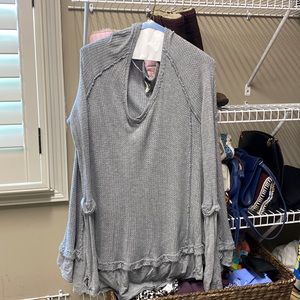 Free People We the Free Gray Long Sleeve Top Medium